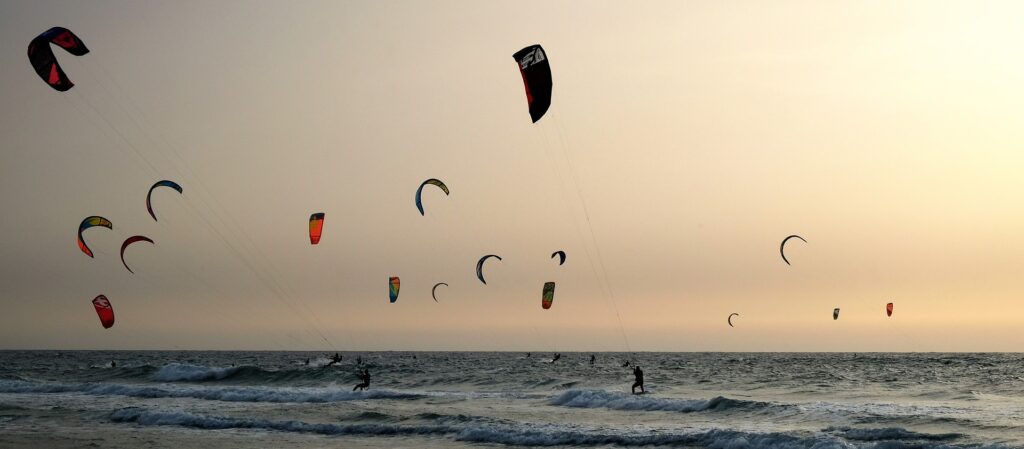Kitesurfing à La Franqui, Aude